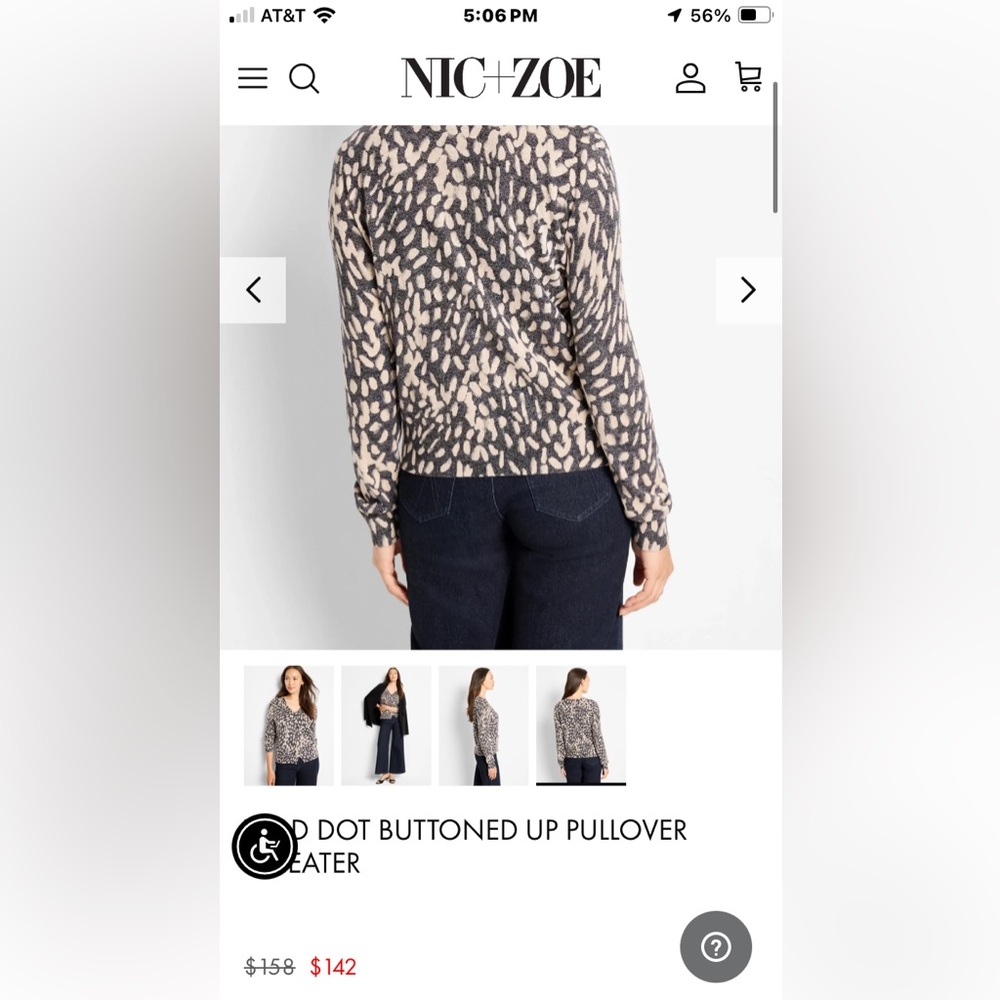 NIC+ZOE Black and Cream Dot Sweater